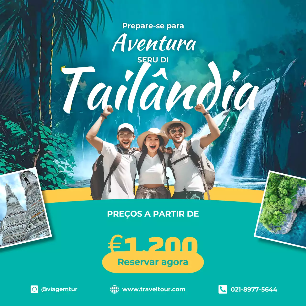 promoção de viagens teal modern