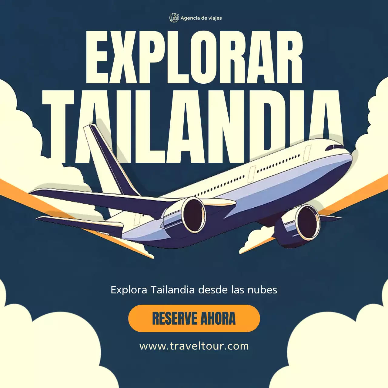 promoción de viajes retro navy