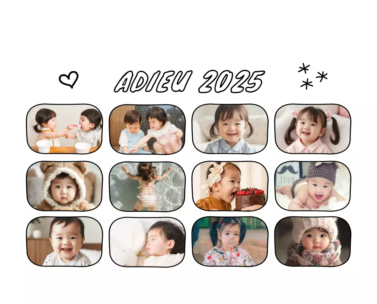 Calendrier photo jaune mignon