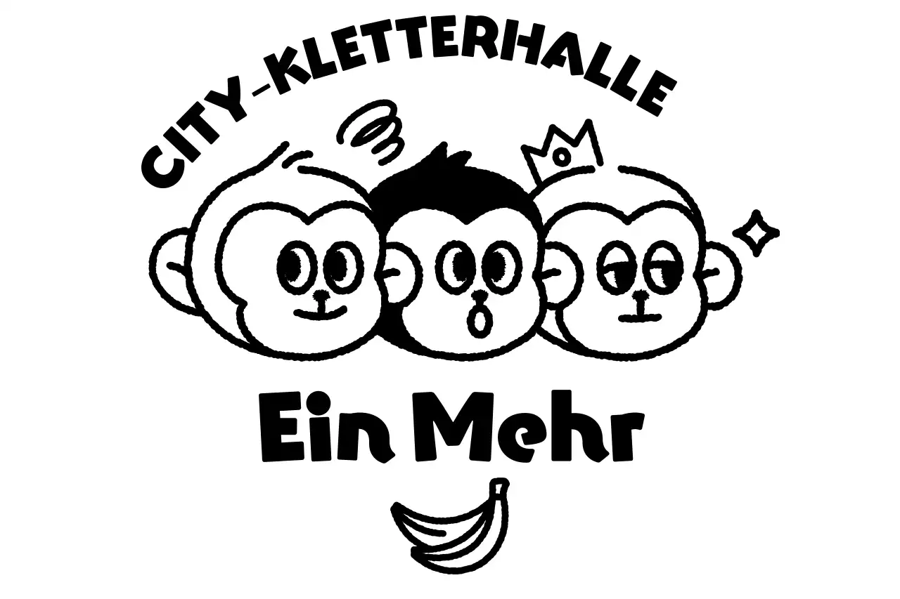 Einfache Sport-Logo mit drei niedlichen Affen Illustration