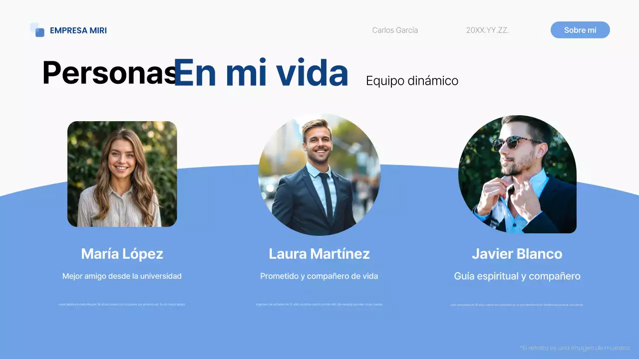 tono de autopresentación blue modern