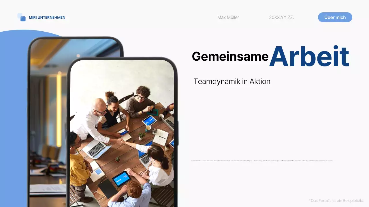 blue modern self-introduction pitch