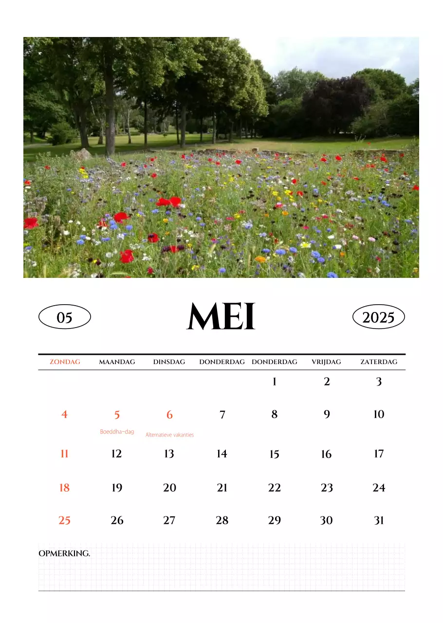 Eenvoudige fotokalender