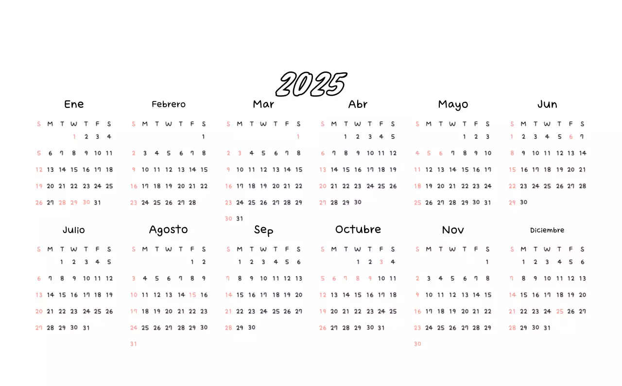 Bonito calendario con dibujos