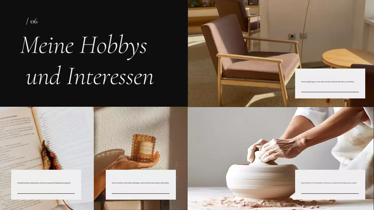 schwarze Minimal-Biografie-Mappe