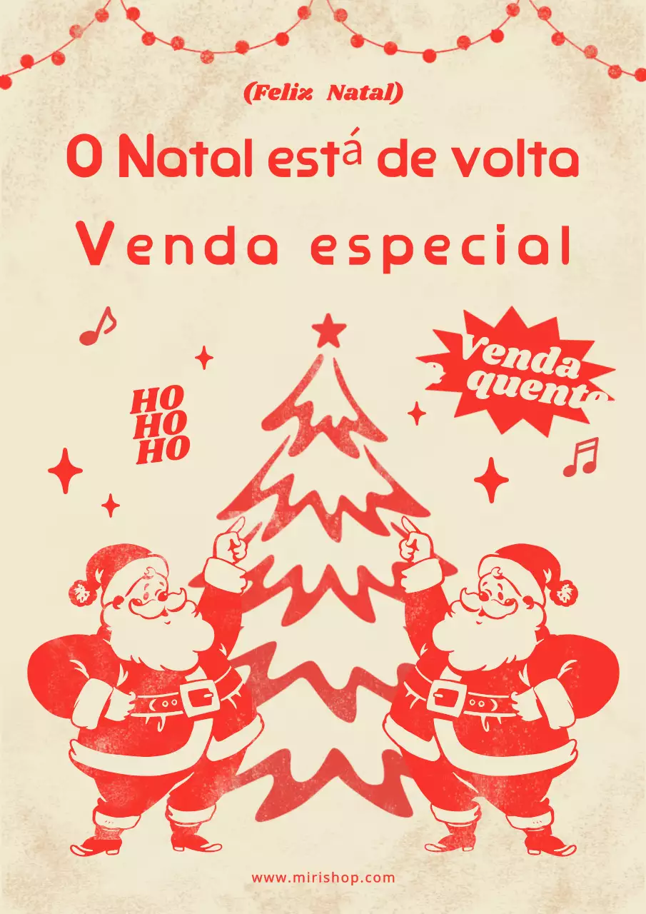 Venda de Natal Retro Vermelho