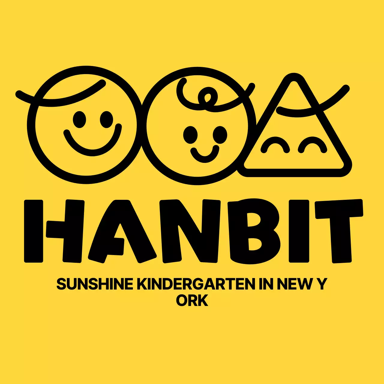 Logo taman kanak-kanak dengan karakter sederhana