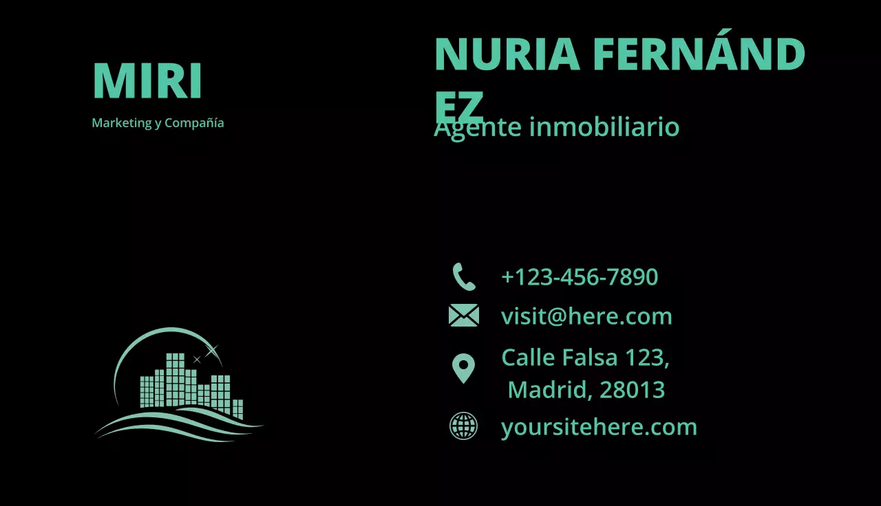 nueva tarjeta inmobiliaria moderna