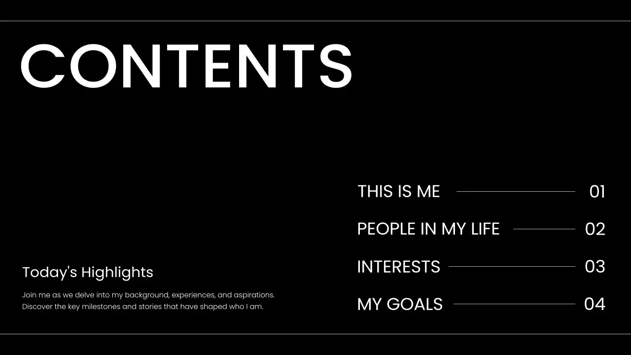 Black Modern Self-Introduction Template Presentation