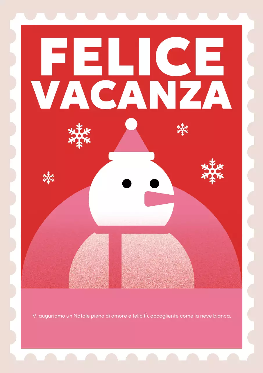 Cartolina natalizia semplice rossa