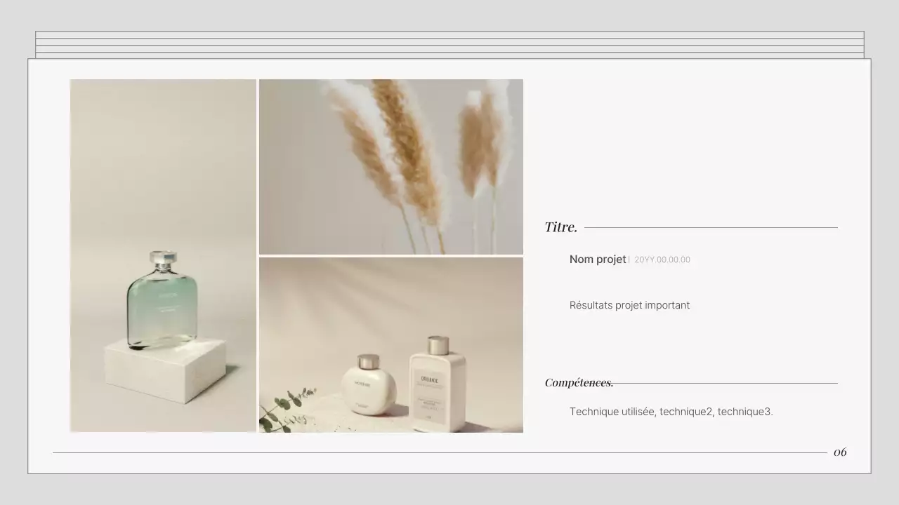 Un portefeuille marketing gris et simple
