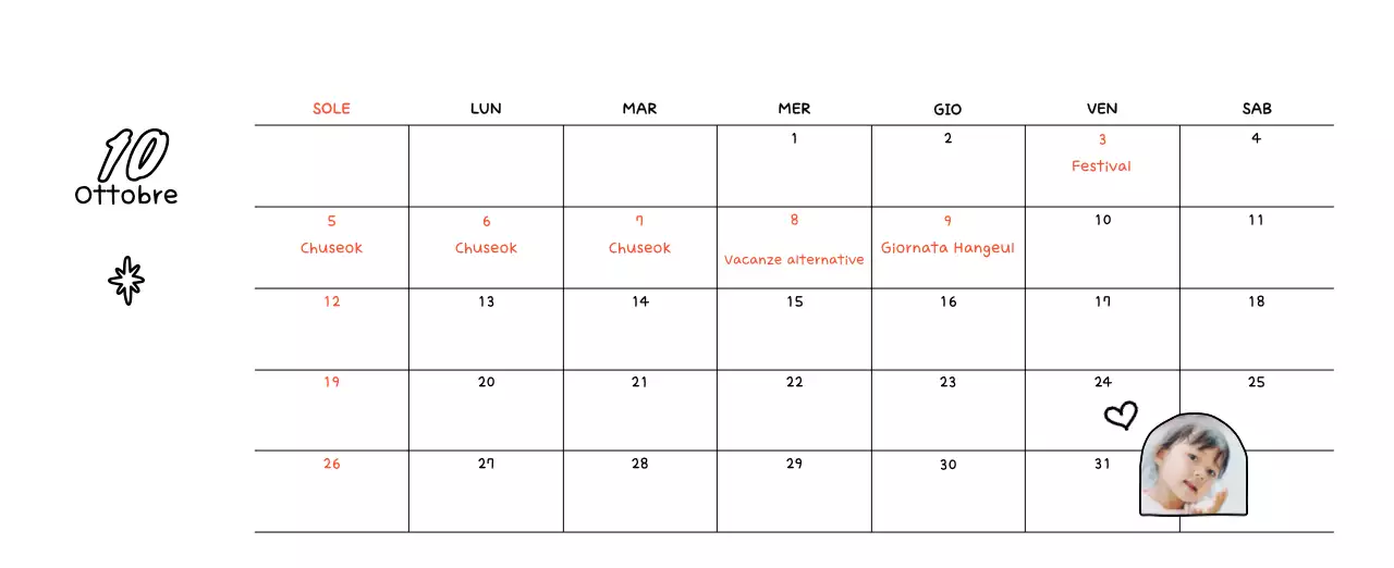 Calendario fotografico di Capodanno