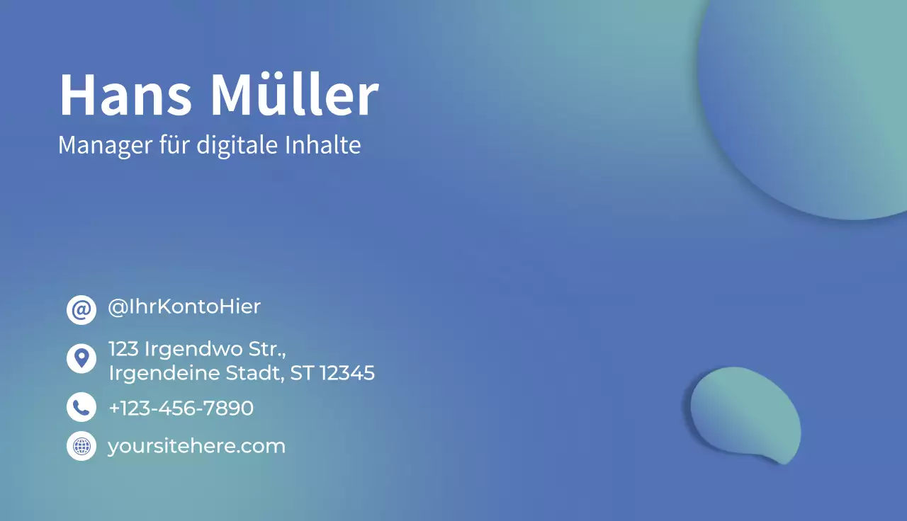 blaue moderne Visitenkarte