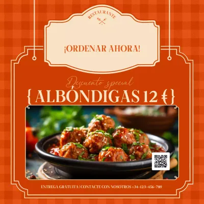 anuncio retro de comida naranja