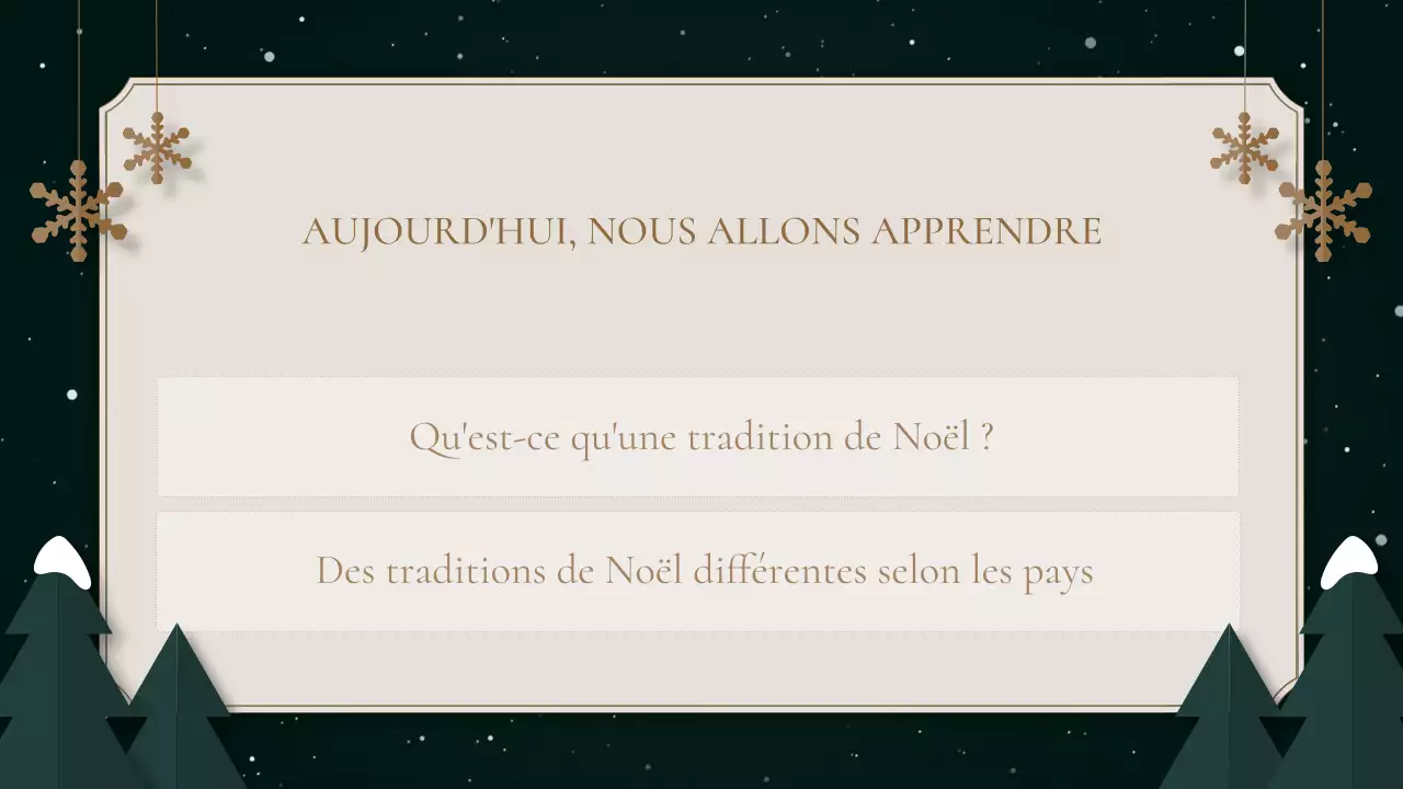 présentation traditionnelle verte pour les fêtes de fin d'année