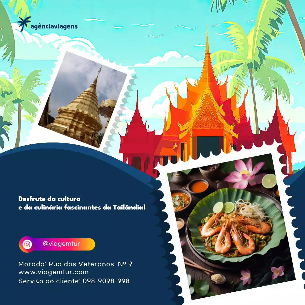 promoção de viagens culturais coloridas