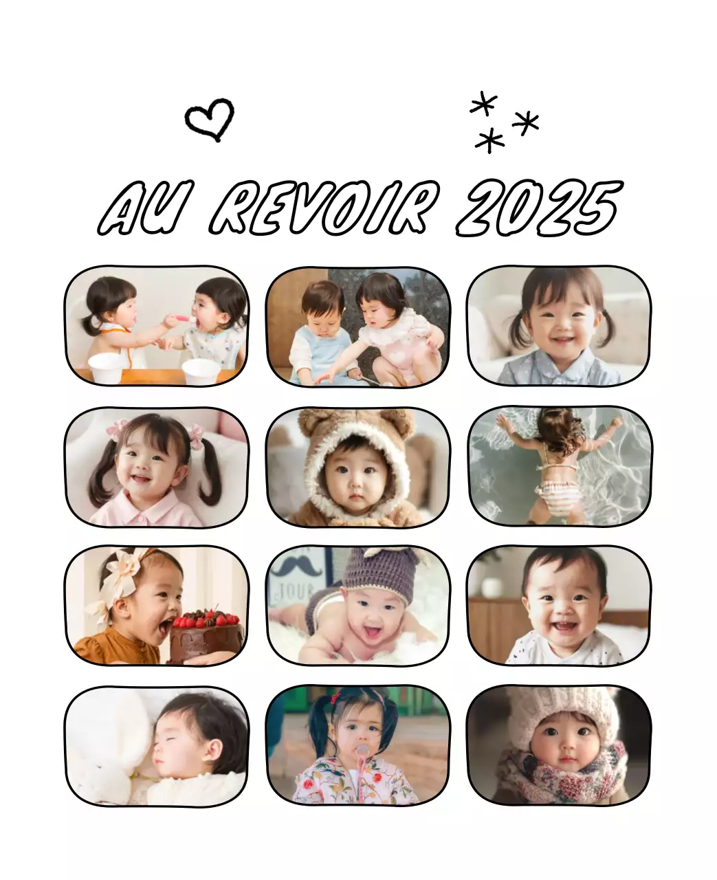 Adorable calendrier du Nouvel An