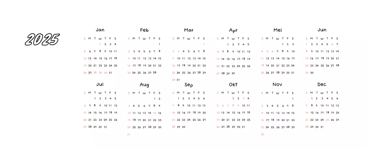 Schattige nieuwjaarskalender