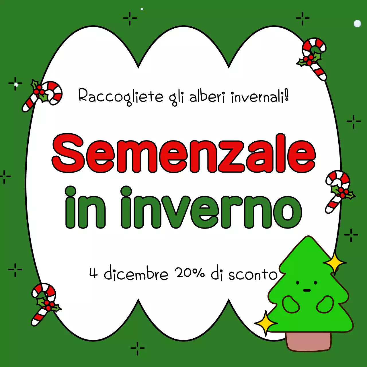 Pubblicizzate le vostre offerte stagionali di festa in verde e rosso