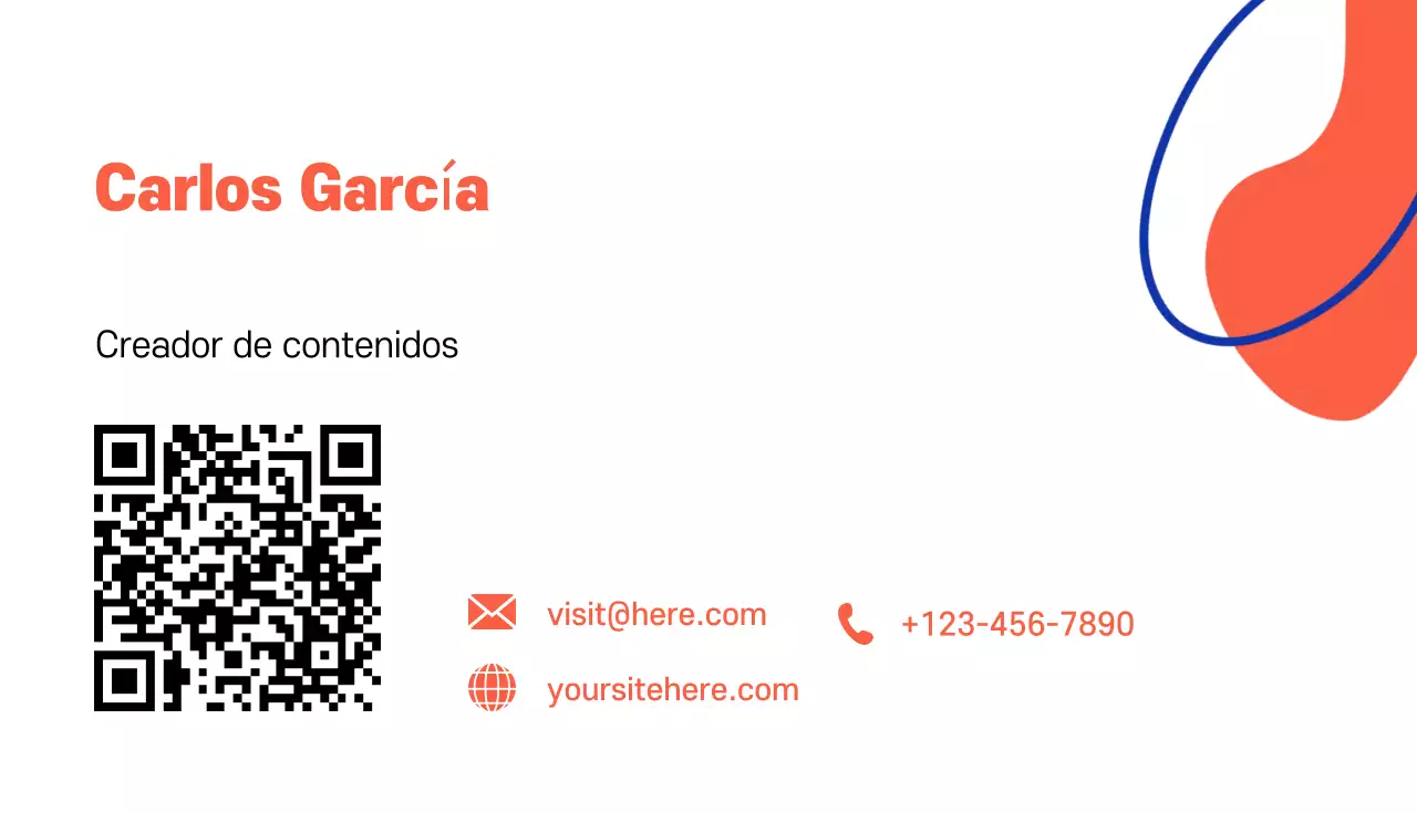 tarjeta de visita moderna naranja