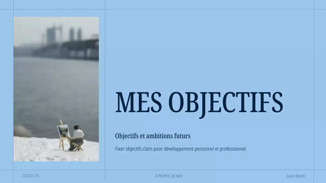 portfolio d'auto-présentation moderne bleu