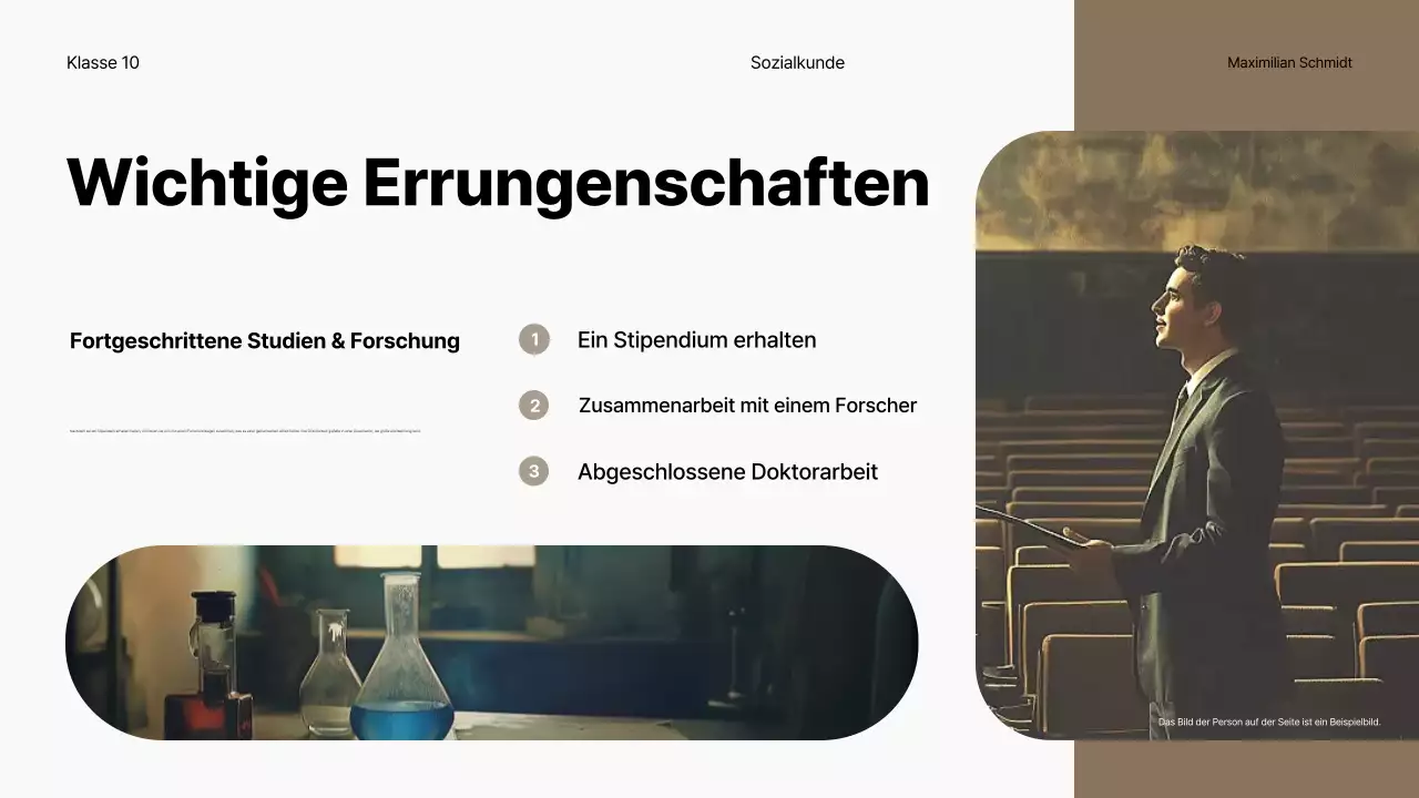 beige klassische Geschichte Biographie Vortrag