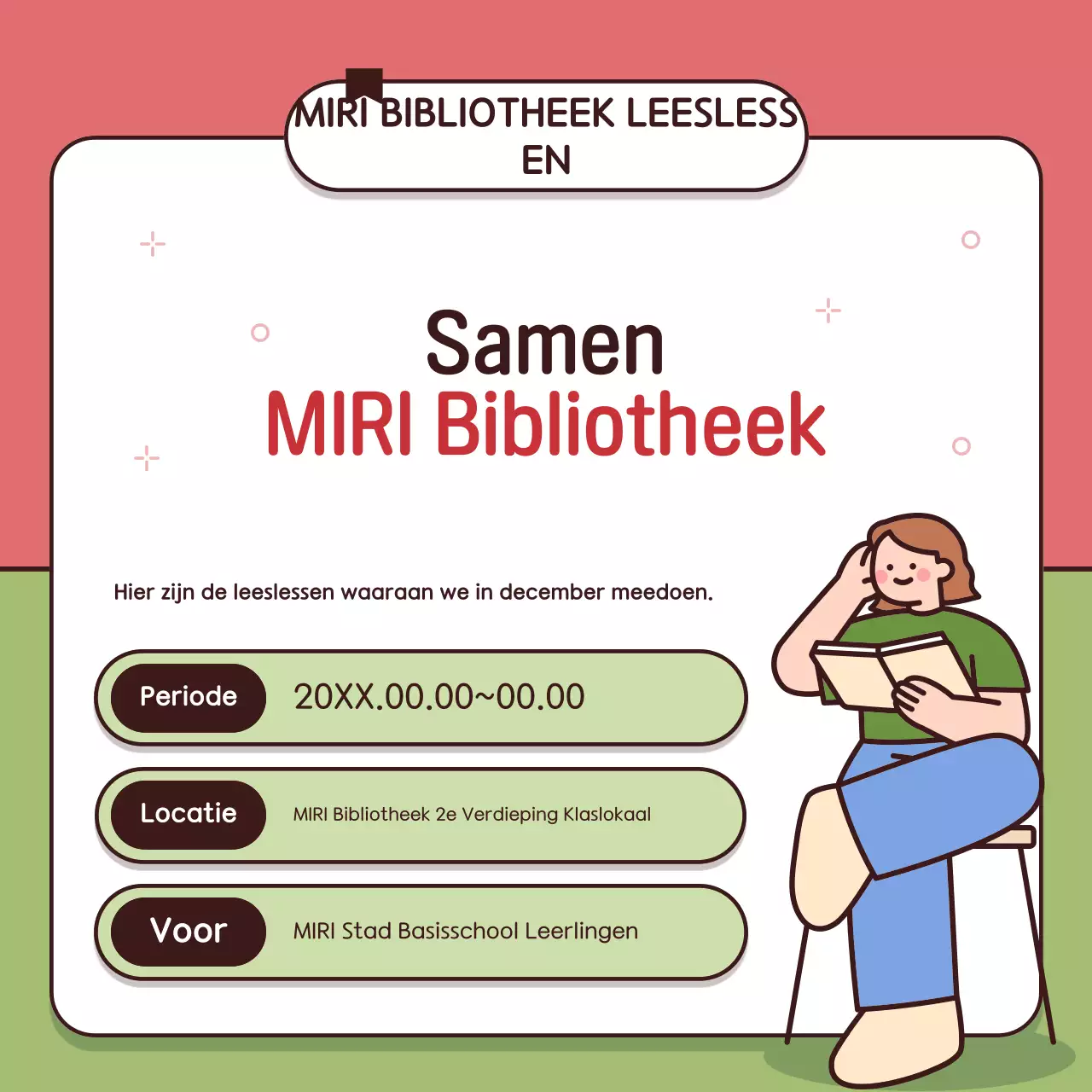 Leesevenementen in de rode en groene bibliotheek promoten