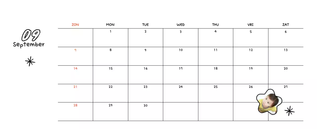 Schattige nieuwjaarskalender