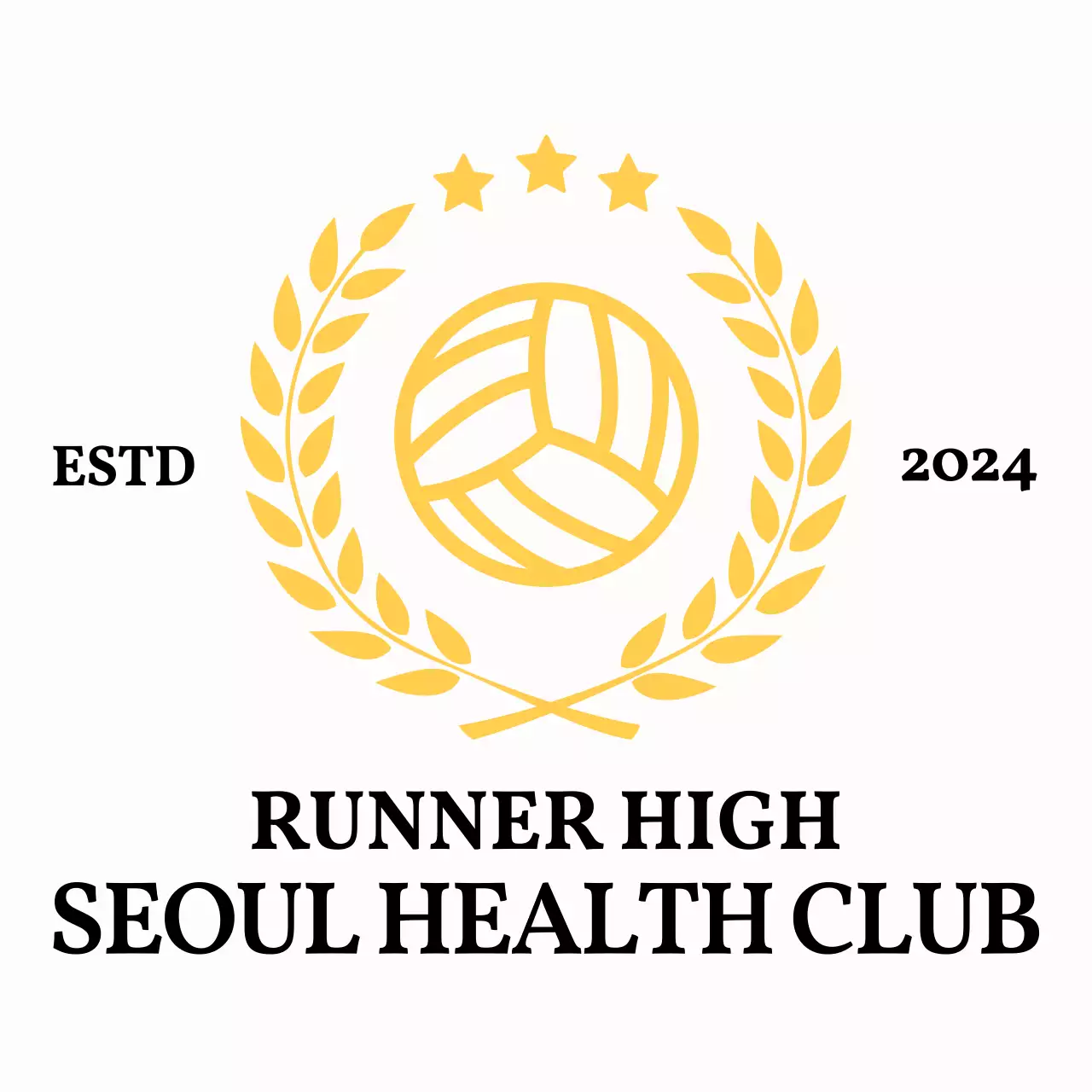 Logo klub atletik sederhana dengan kemenangan