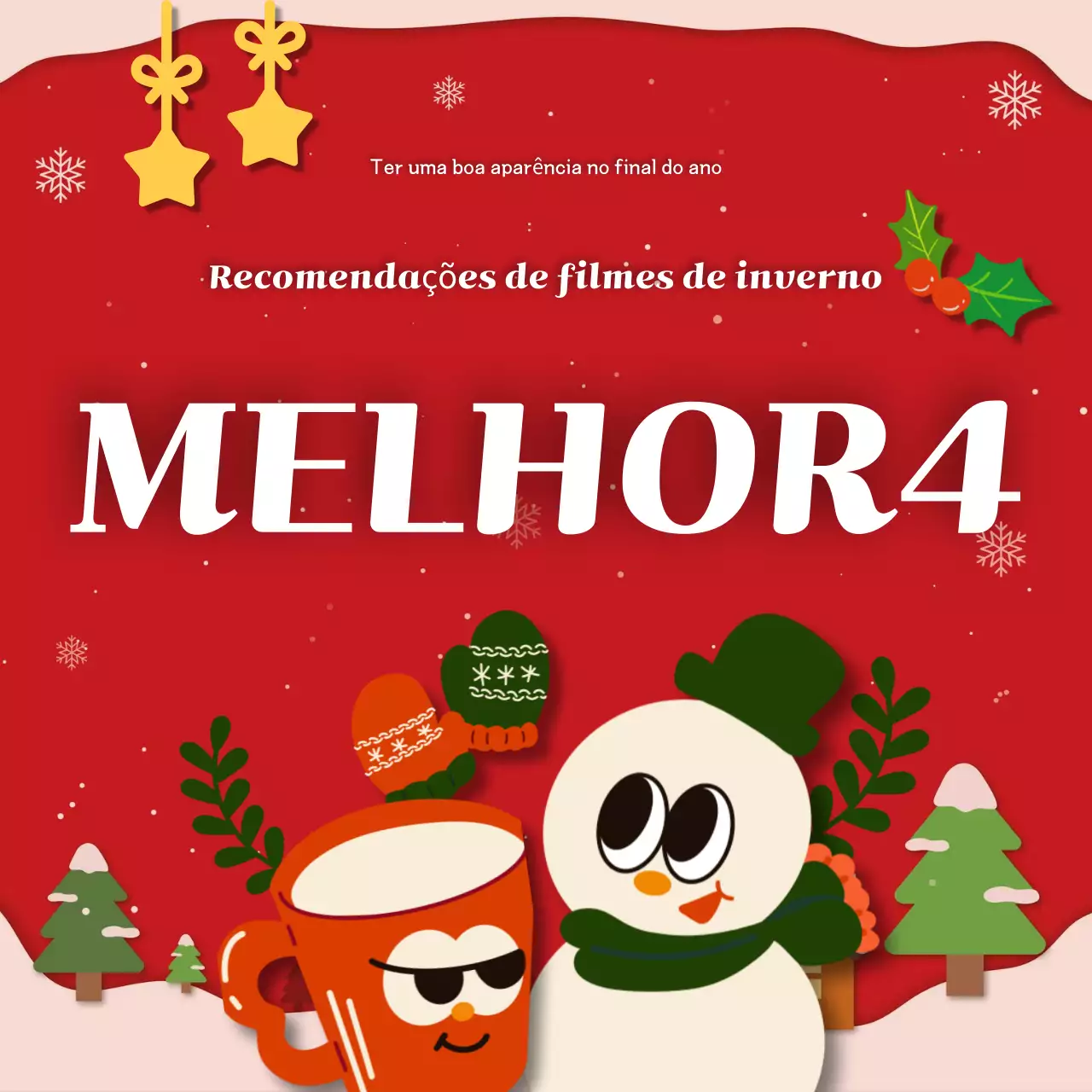 Anúncio de recomendações de filmes vermelhos
