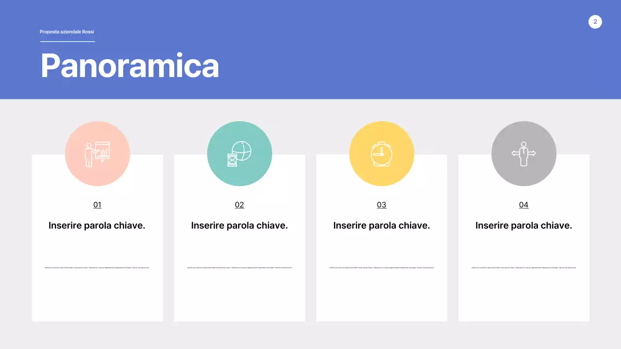 Una proposta dalle forme pulite in blu e giallo
