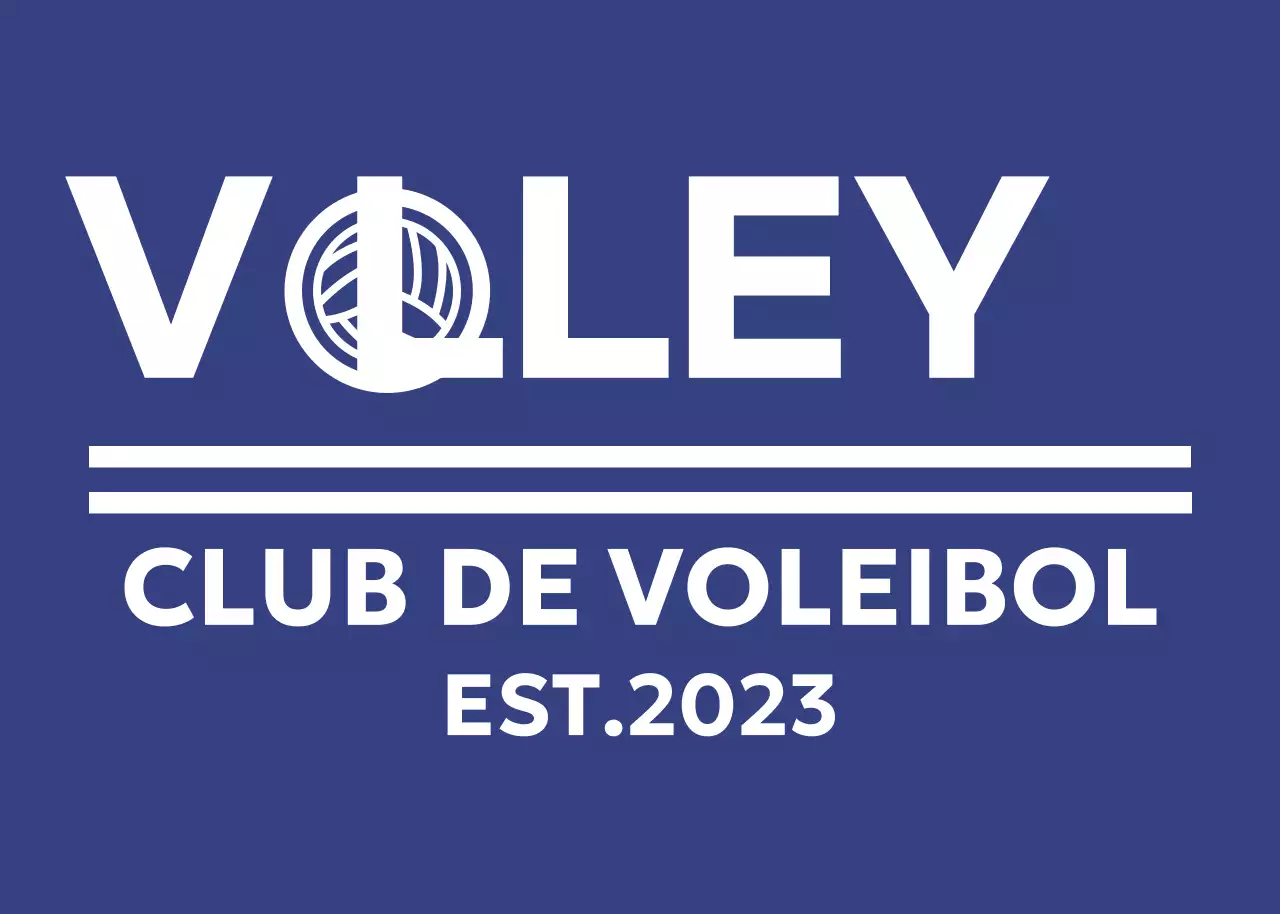 Logotipo deportivo sencillo con balón de voleibol