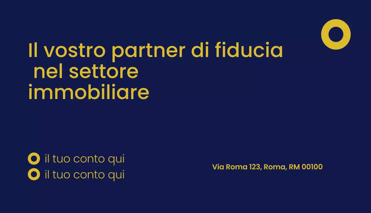 biglietto da visita immobiliare giallo moderno