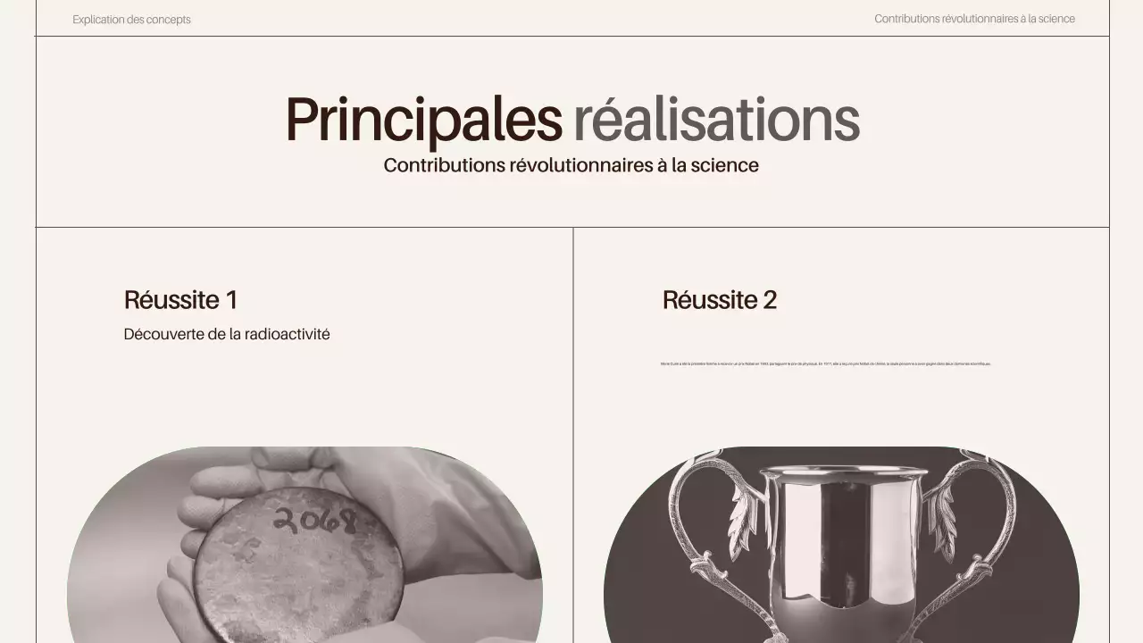 présentation des biographies des scientifiques de la classe brune