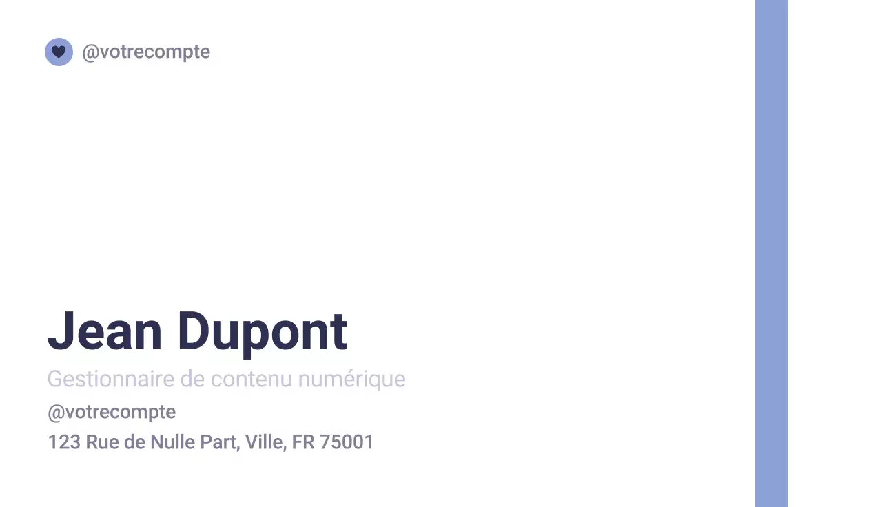 carte de visite moderne marine