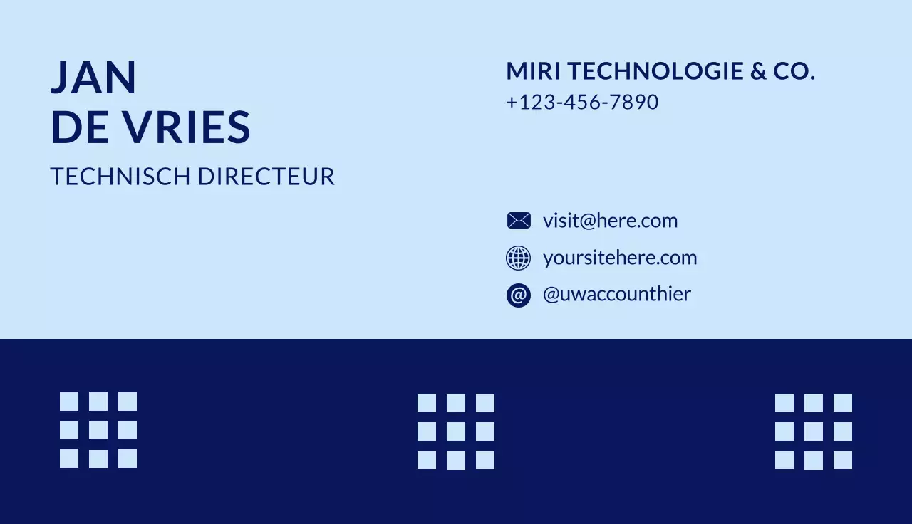 blauw modern visitekaartje