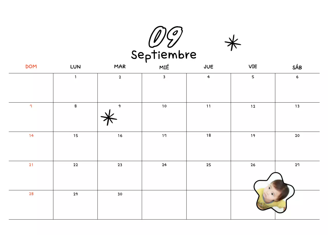 Bonito calendario con fotos de Año Nuevo