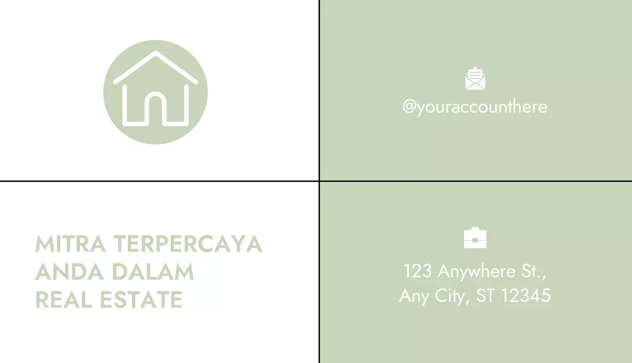 Sage Minimalist Real Estate Business Card