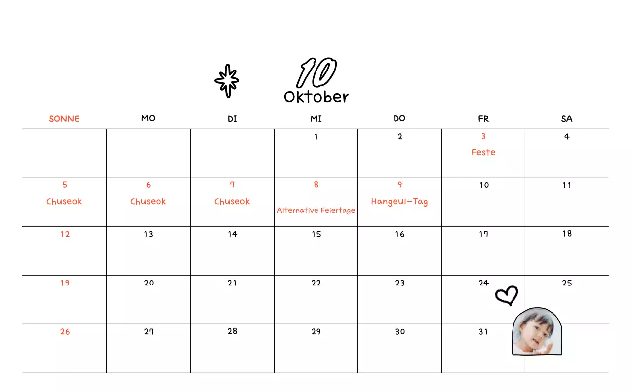 Niedliche Zeichnung Fotokalender