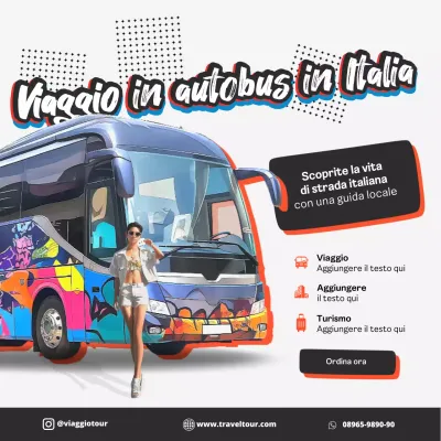 promozione di viaggio colorata e di tendenza