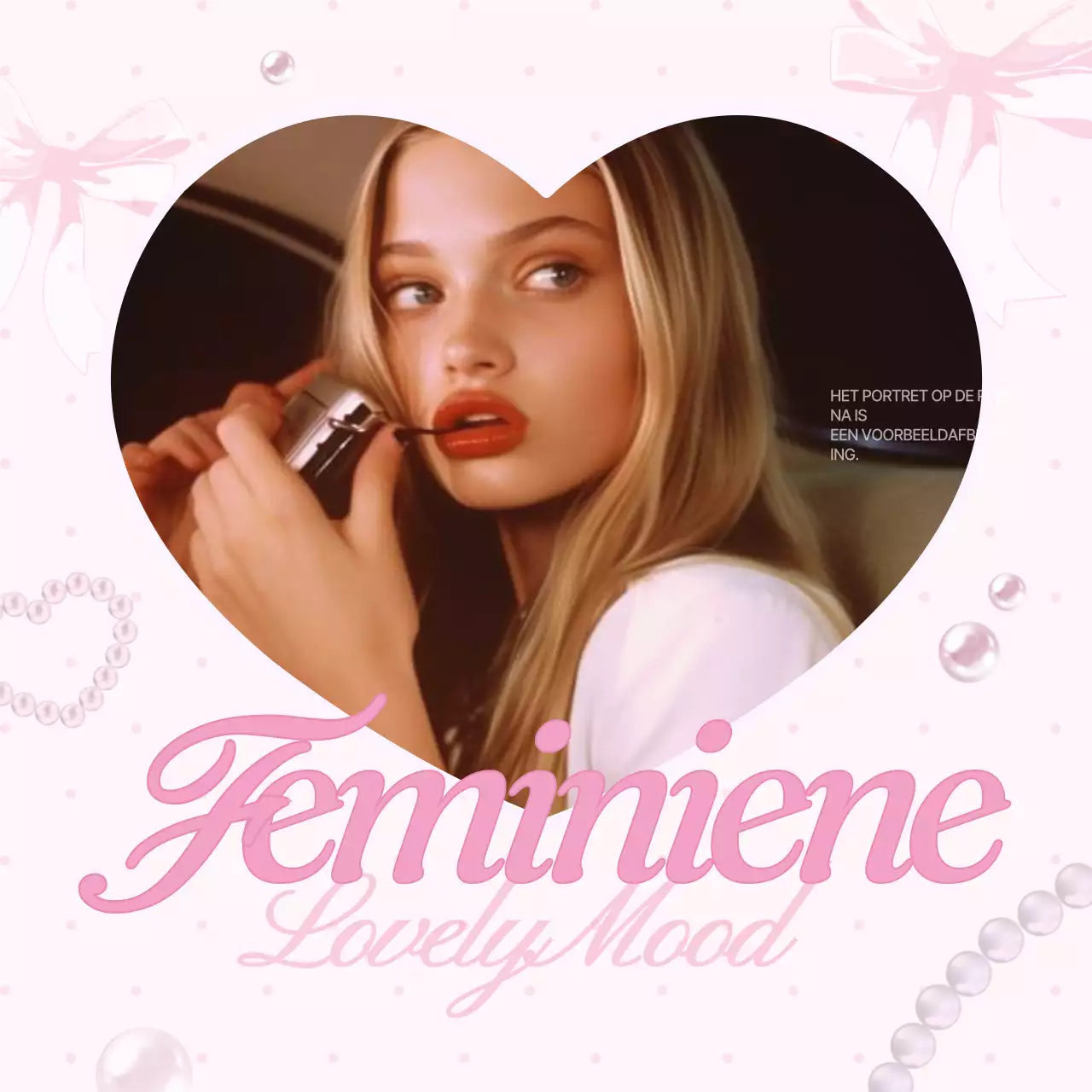 Een roze en schattige merkadvertentie