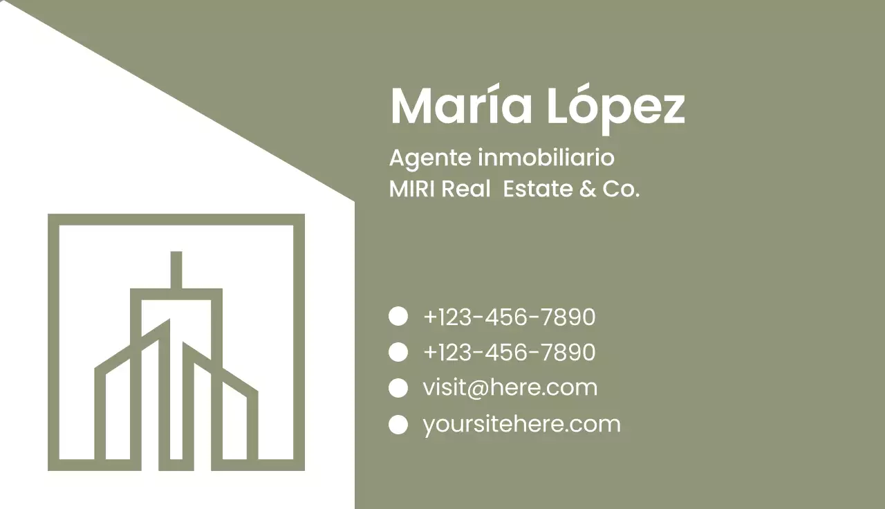 tarjeta de visita inmobiliaria moderna sage