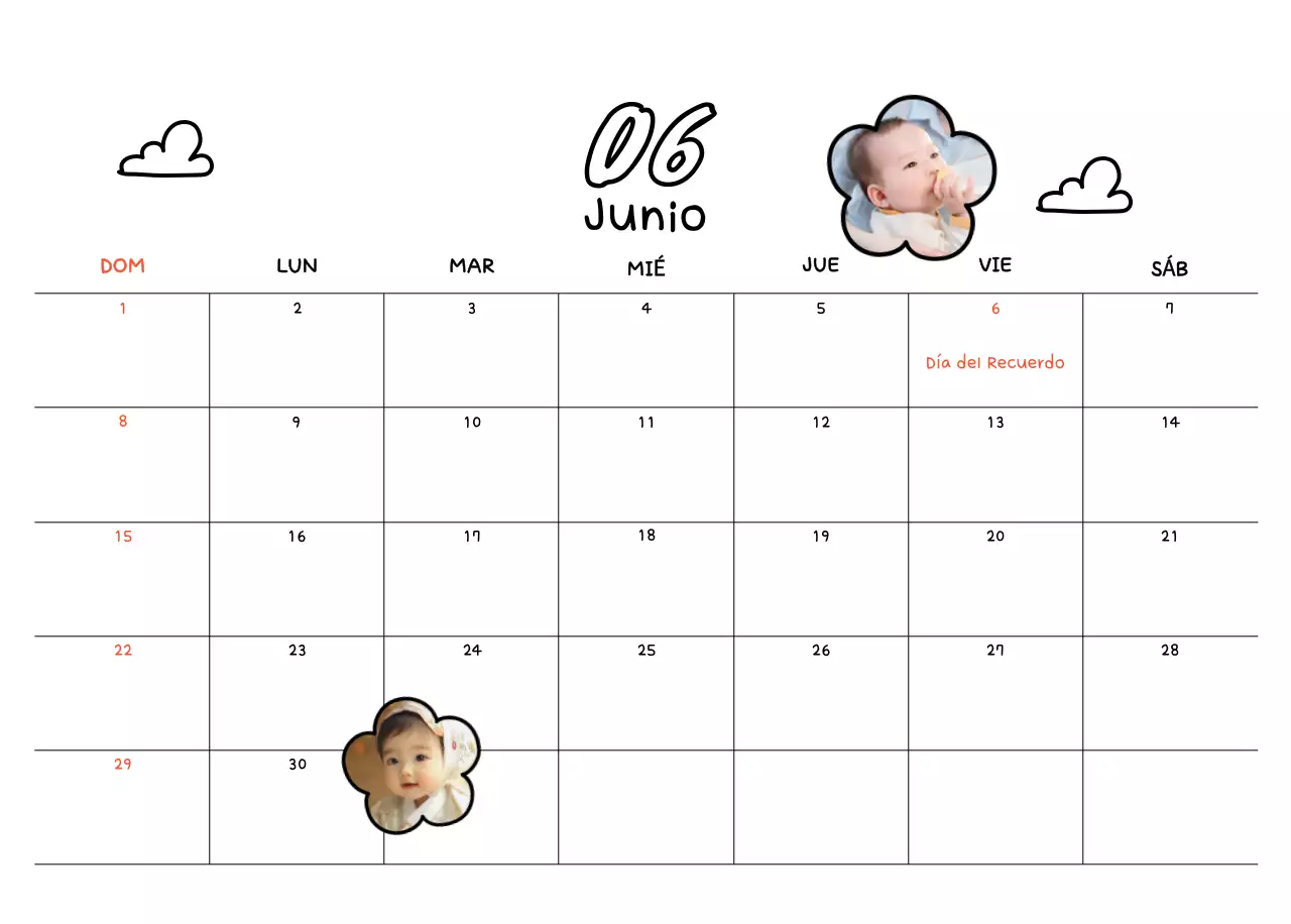 Bonito calendario con fotos de Año Nuevo