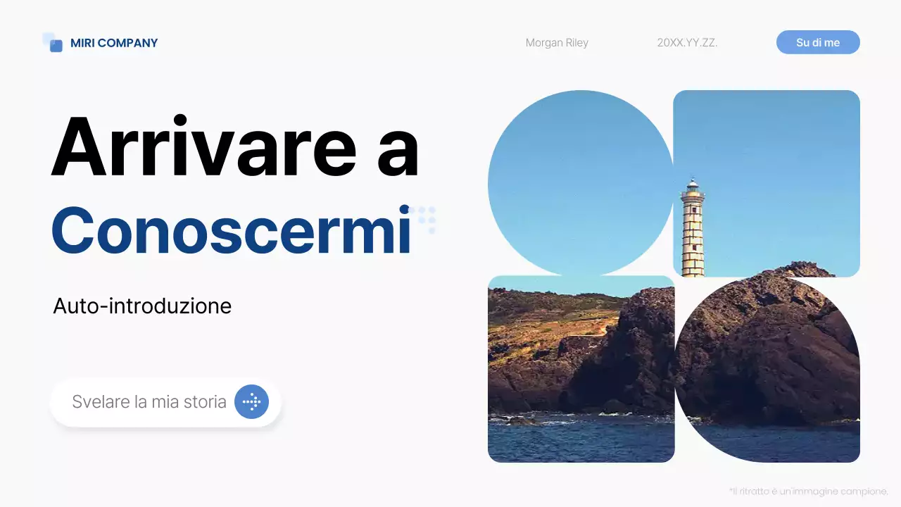 passo di autopresentazione moderno e blu