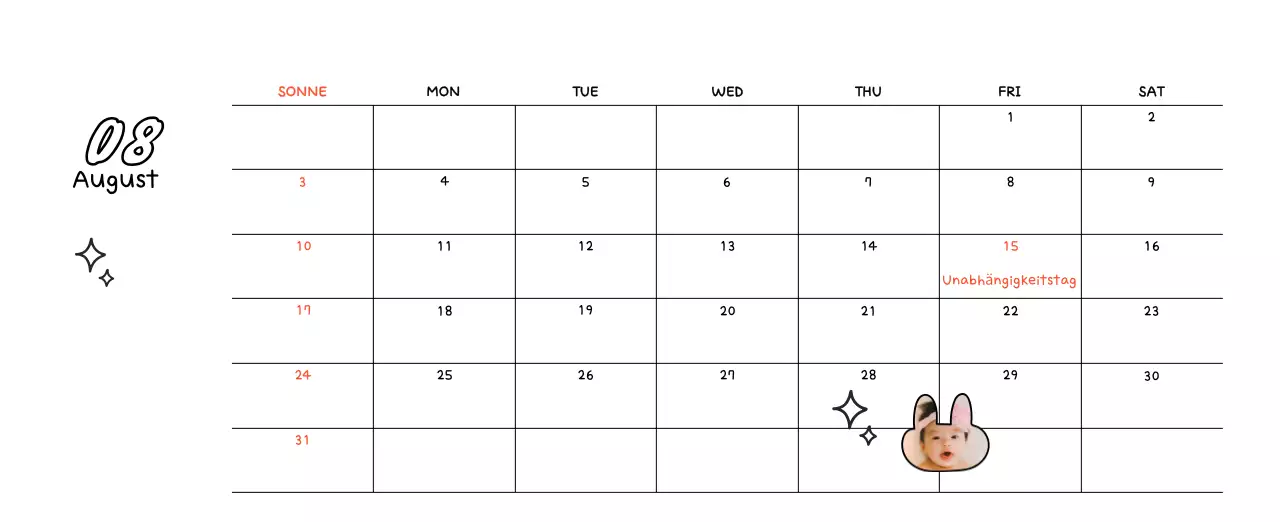 Niedlicher Neujahrs-Fotokalender