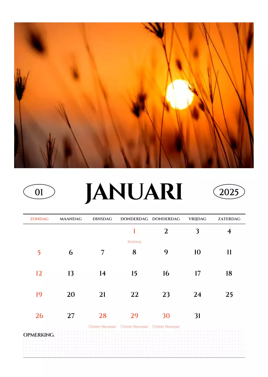 Eenvoudige fotokalender