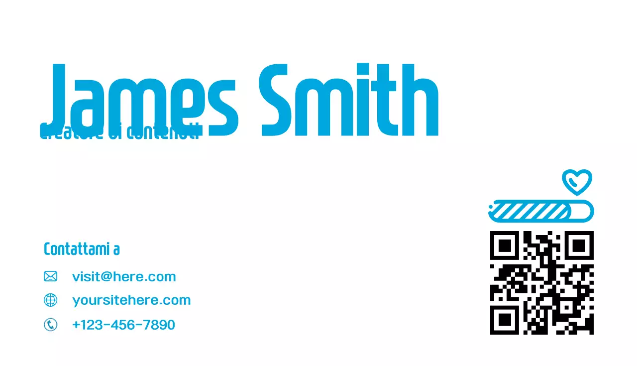 biglietto da visita blu dal contenuto moderno