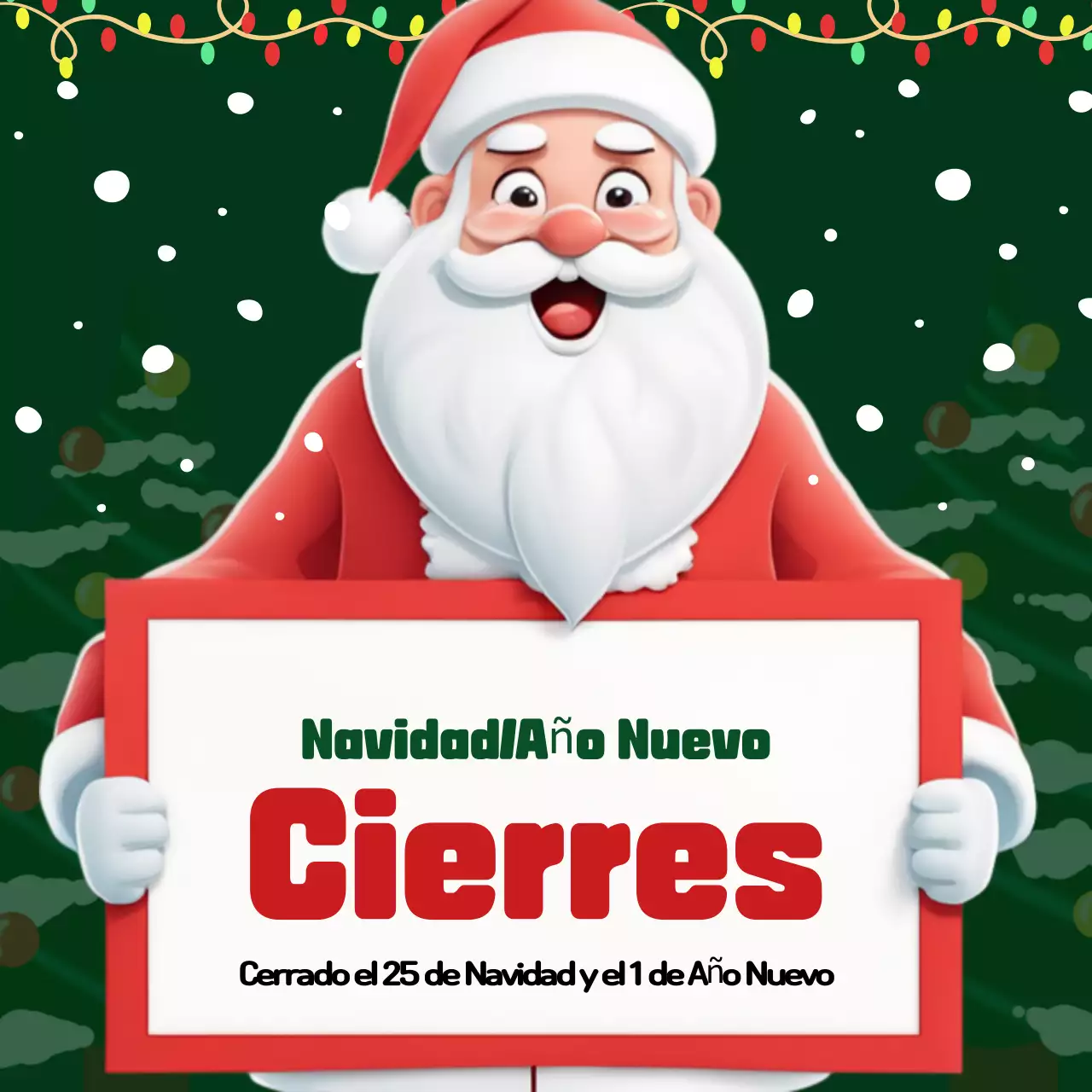 Cierres navideños kitsch en verde y rojo