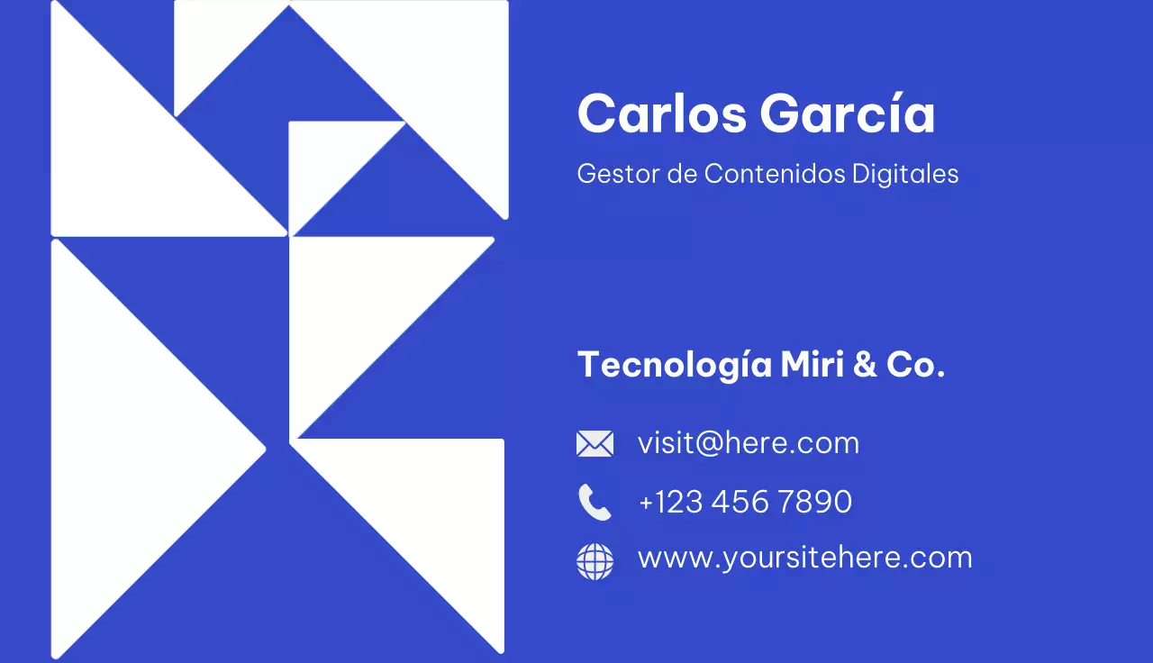 tarjeta de visita geométrica azul