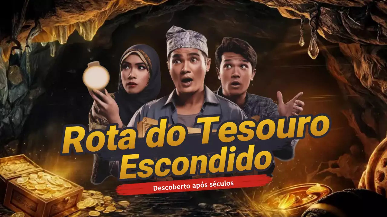 anúncio do tesouro da aventura castanha